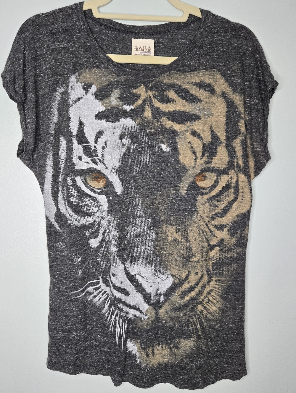 Zara Trafaluc Collection Tiger Face Graphic Tee T-Shirt M